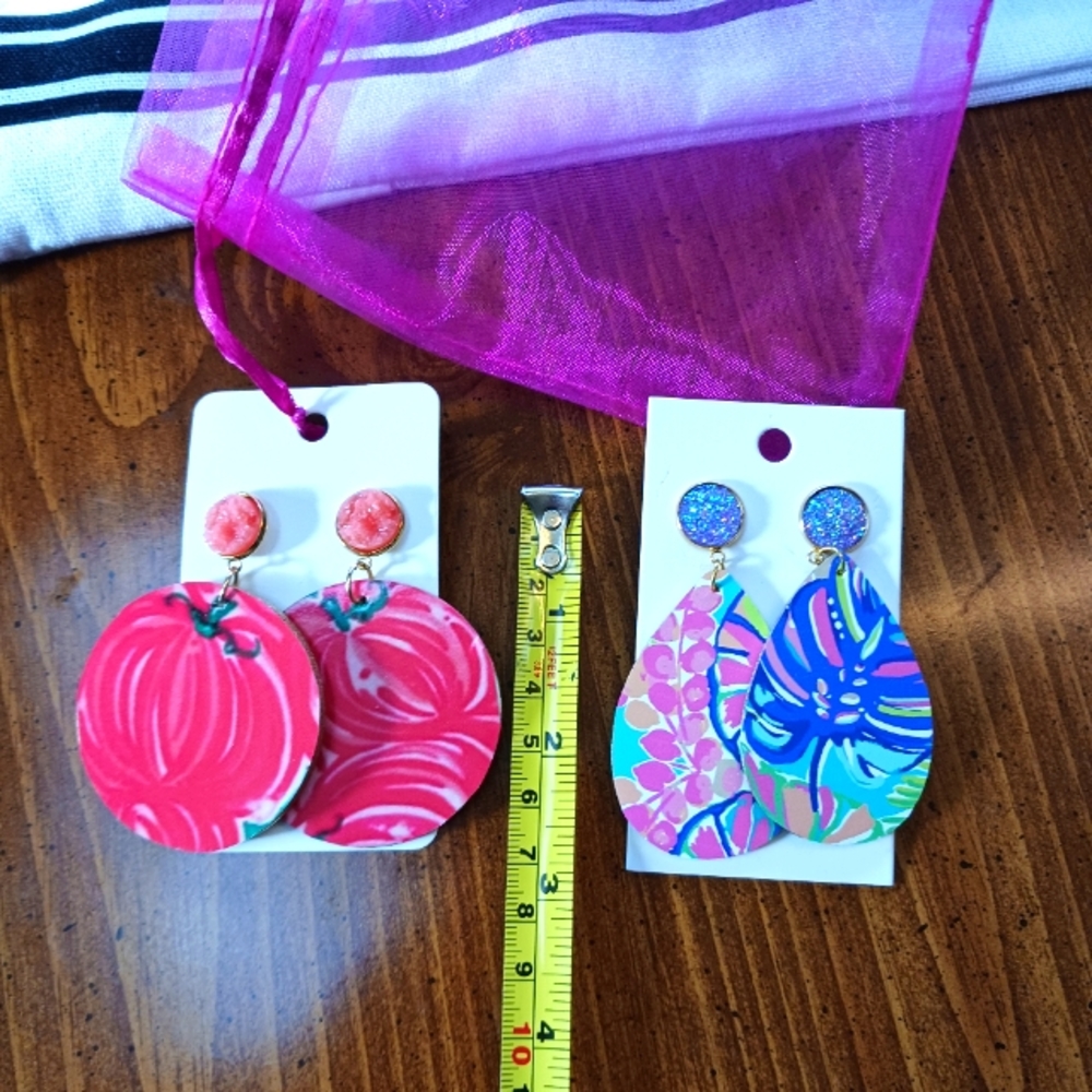 Lilly Pulitzer Inspired Earrings